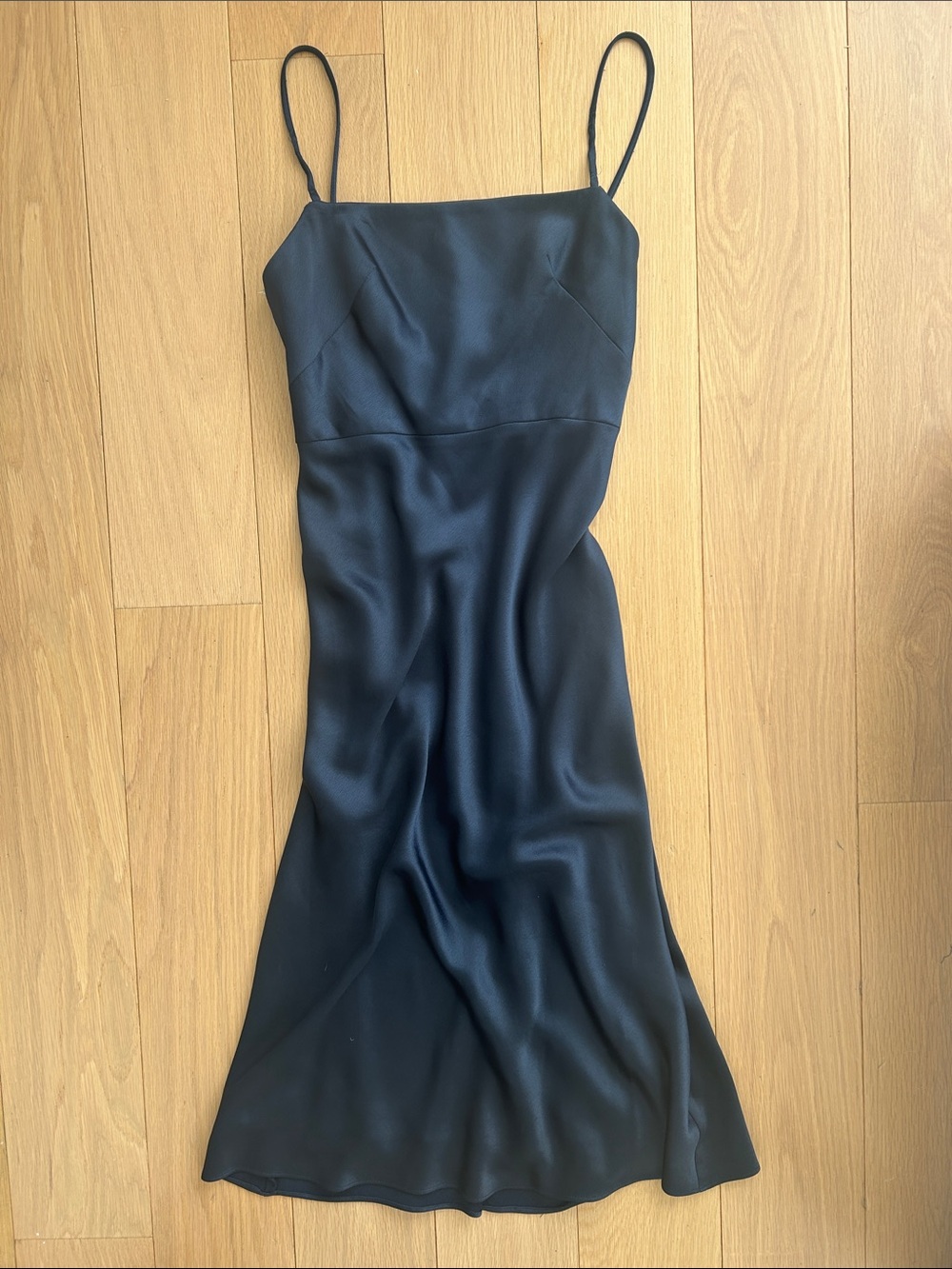 Jenny Yoo Collection navy blue silk midi dress in size 0